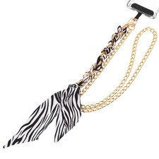 Crossbody Phone Lanyard, Scarf Metal Purse Replacement Strap, Black