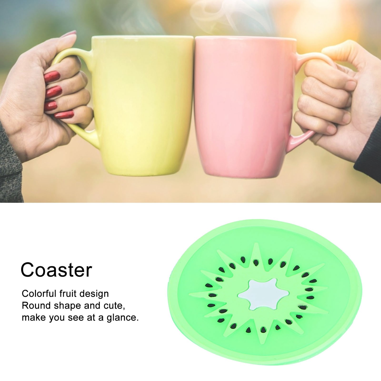 Fruit Shape Coaster Tableware Placemat Silicone Cup Drinks Holder Mat Kitchen Ac