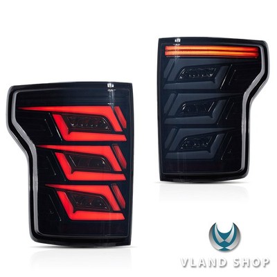 2015-2020 For Ford F150 Black W/Sequential Full LED Brake Tail Lights W/Start Up