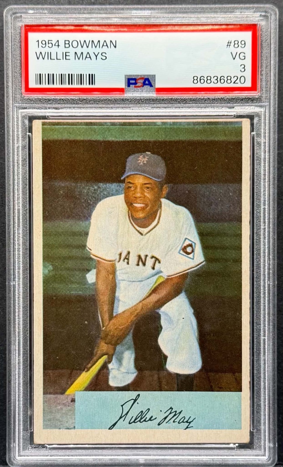 1954 Bowman Baseball #89 - WIllie Mays - Vintage HOF Giants Card Graded PSA 3 VG
