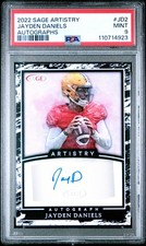2022 SAGE ARTISTRY AUTOS #JD2 JAYDEN DANIELS PSA 9 AUTO