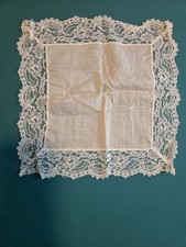 Vintage lace handkerchief off white