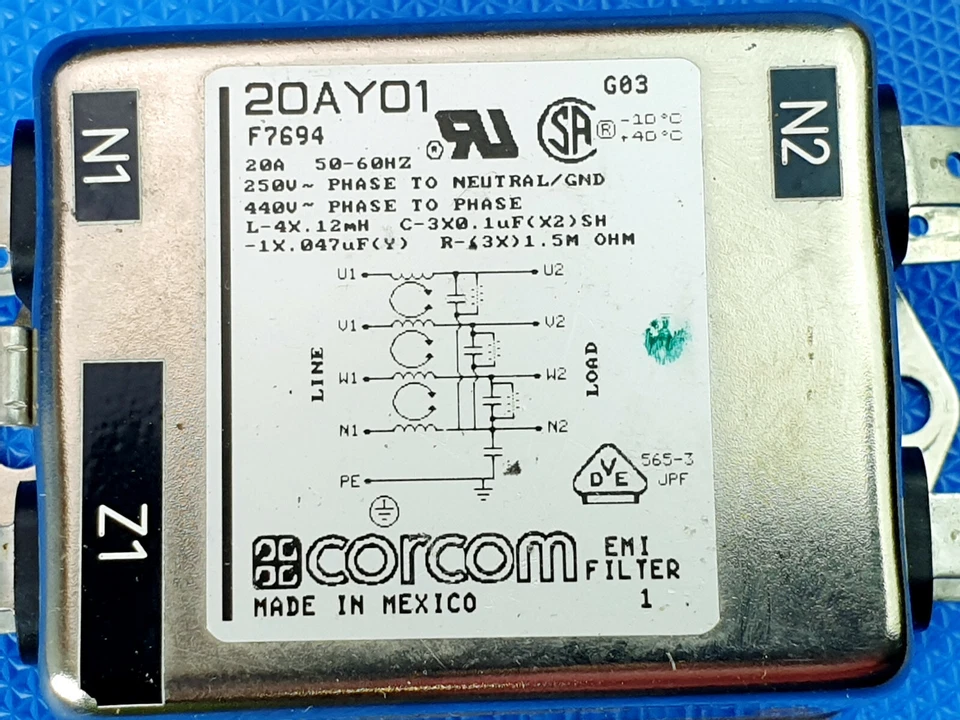 CORCOM 20AY01 F7694 EMI FILTER - Bild 3 von 3