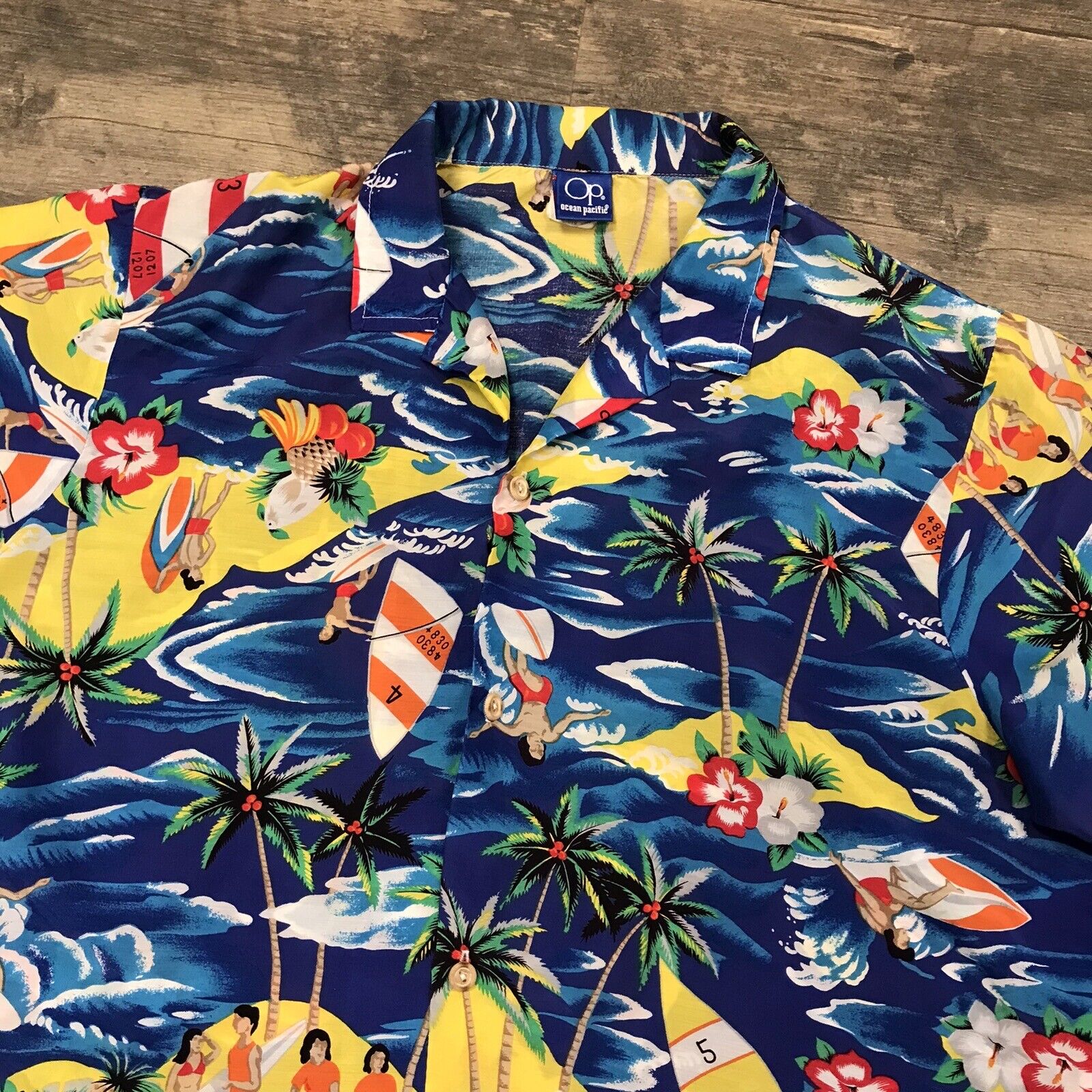 Vintage Ocean Pacific Button Shirt Floral Hawaiia… - image 4