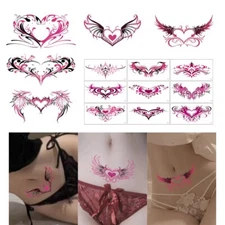 9 Sheets Tattoo Sex Waterproof Temporary Succubus Belly Womb Fake Stickers NH28