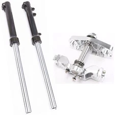 FRONT FORKS SHOCKS FORK SUSPENSION+33mm Triple Tree Clamps Set For Dirt Pit Bike