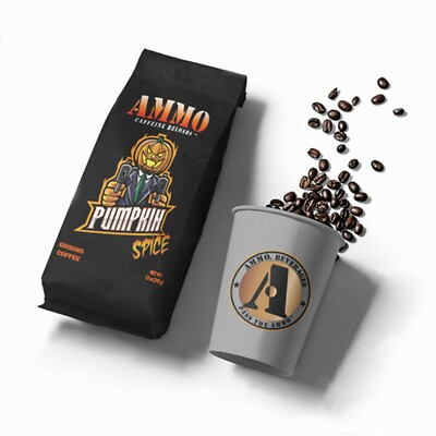 AMMO  Coffee Pumpkin Spice fresh Ground 12oz Arabica roast bean Caffeine Reloads