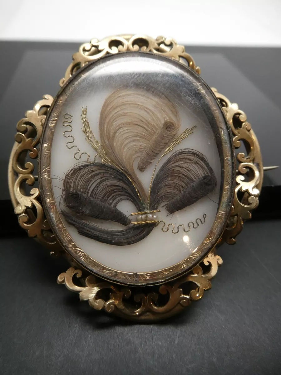 Antique hair sales brooch