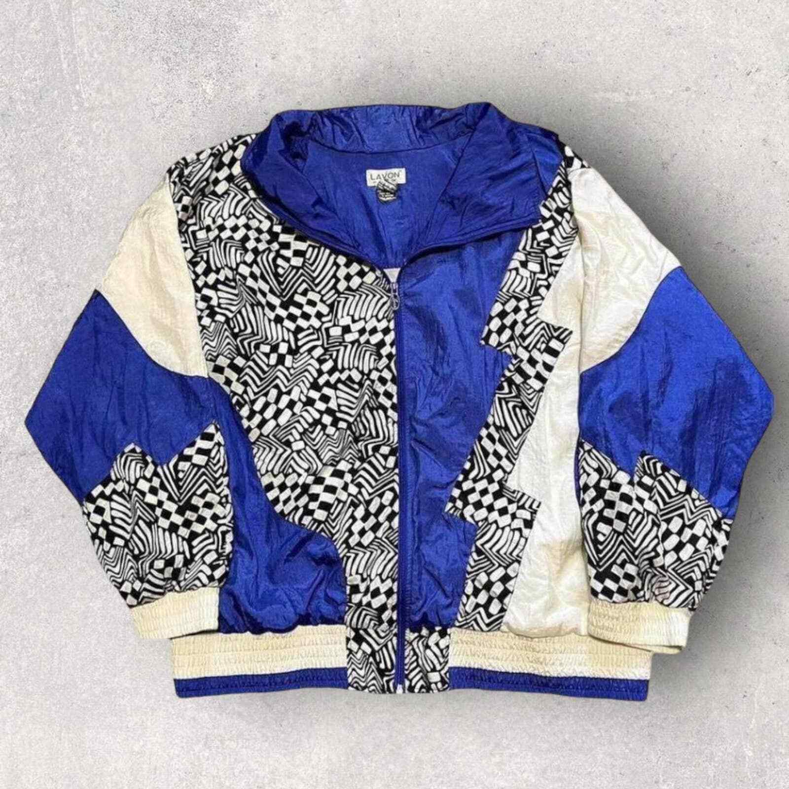 Vintage Funky Geometric Retro Patterned Windbreak… - image 1