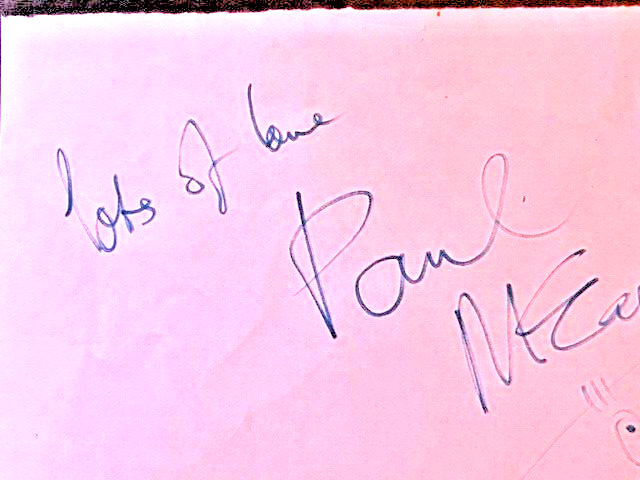 PAUL MCCARTNEY Original Autograph, Signed Doodle by the BEATLES