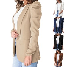 Trendy Women's Blazers With Puff Sleeve Accents For Work And Casual Wear