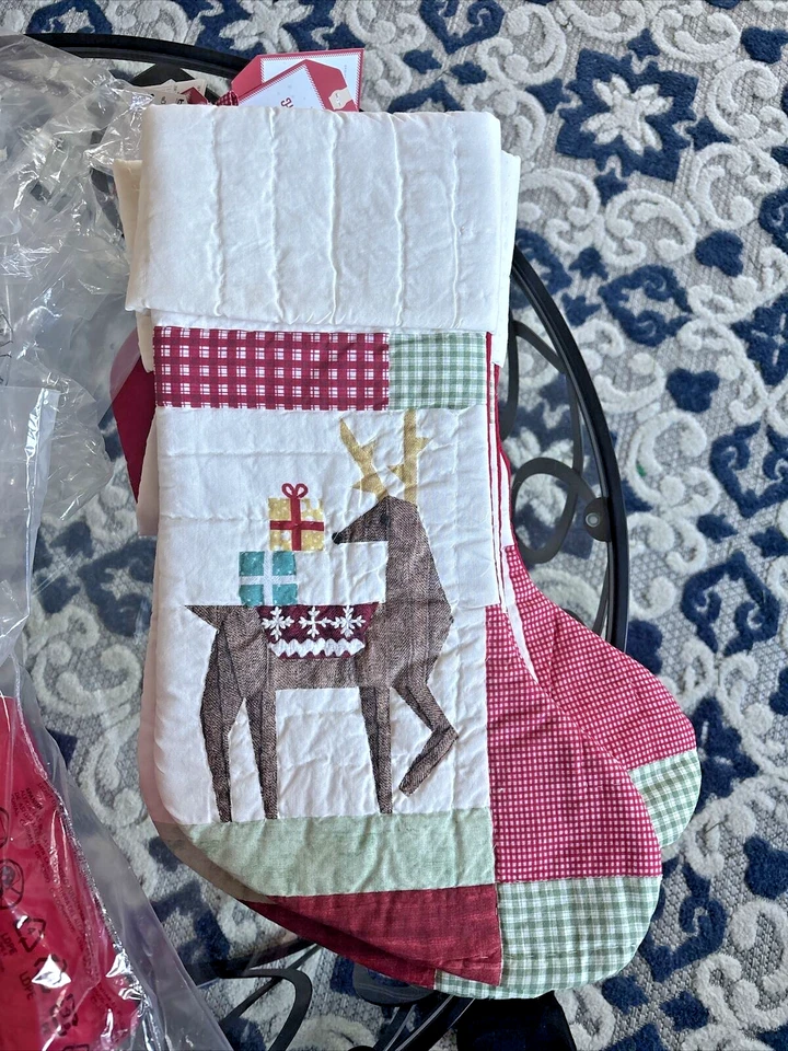 Pottery Barn Vacaciones Navidad Medias Cuadros Ciervo Disney Regalo Fiesta Rudolph, Foto 4 de 4