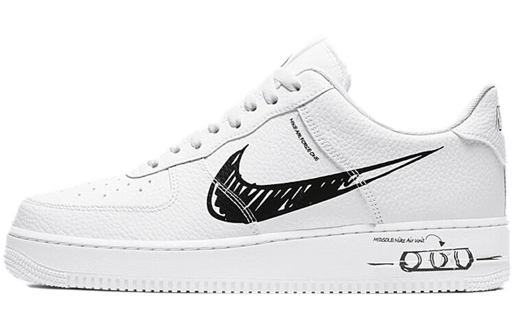 Nike Air Force 1 Low Sketch - Black - CW7581-101 | eBay