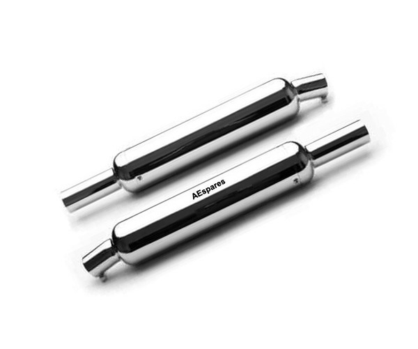 FüR Royal Enfield Interceptor 650 Klassisch Kurz Auspuff Silencer Set Chrom S2U-image