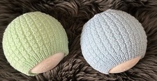Hand knitted lightweight baby beanie hat sizes 0-3  3-6 Months