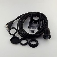 2M Car Dashboard Flush Mount Dual USB 3.0 Socket Extension Lead Panel Cable Kit