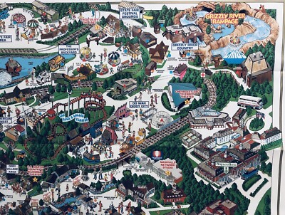 1992 Opryland USA Vintage Theme Park Souvenir Map Nashville
