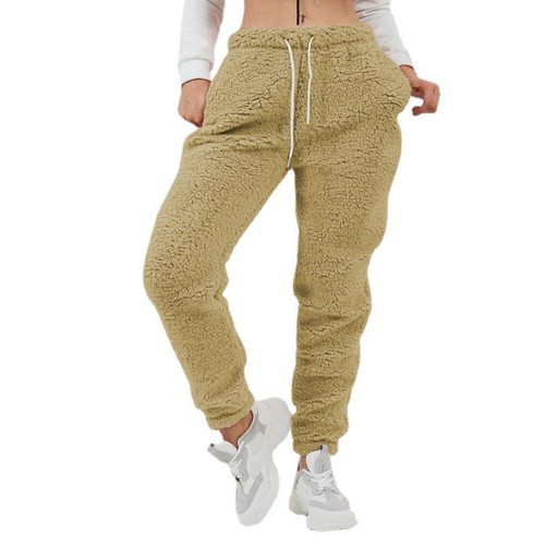 Women Winter Fleece Lined Sweat Pants Gym Warm Workout Elastic Waist