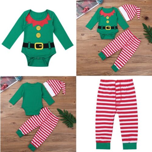Kids Girl's Rompers Xmas Fancy Dress Up Party Rompers And Long Pants 3 Pcs - Picture 1 of 24