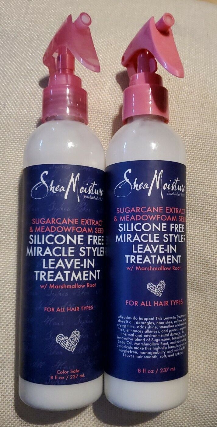2 Shea Moisture Silicone Free Miracle Styler Leave-In Treatment 8oz