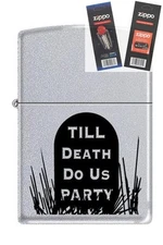Zippo 3191 till death do us party Lighter with *FLINT & WICK GIFT SET*