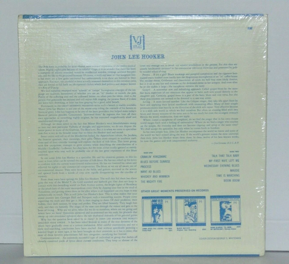 JOHN LEE HOOKER Is He The World's Greatest Blues Singer LP VJS8502 Vee Jay Vinyl - Image 3 of 3