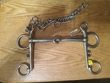 New loose cheek Pelham bit snaffle mouth stainless steel 5 1/2 in