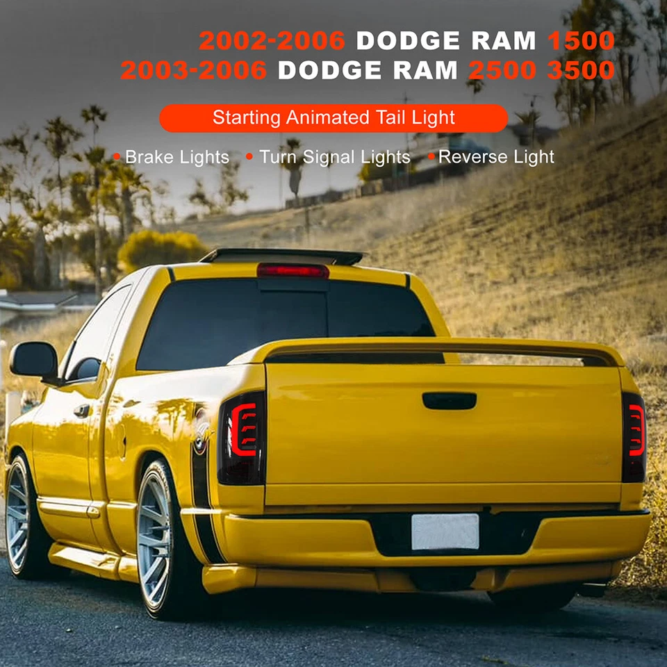 Luces traseras LED para Dodge Ram 1500 2002-06|03-06 2500/3500 con animación de arranque Foto 3 de 4