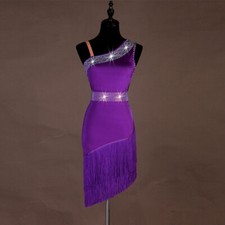 Latin Dance Dress Salsa Tango Cha cha Ballroom Rhinestone Competition Dress 458