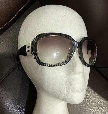 CHANEL Black/White Crystal Square Eyeglasses Frames 5146 | eBay