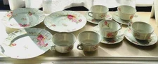 L & C Floral pattern 6 tea cups, 4 saucers, 3 cake plates, Limoges ware /Only