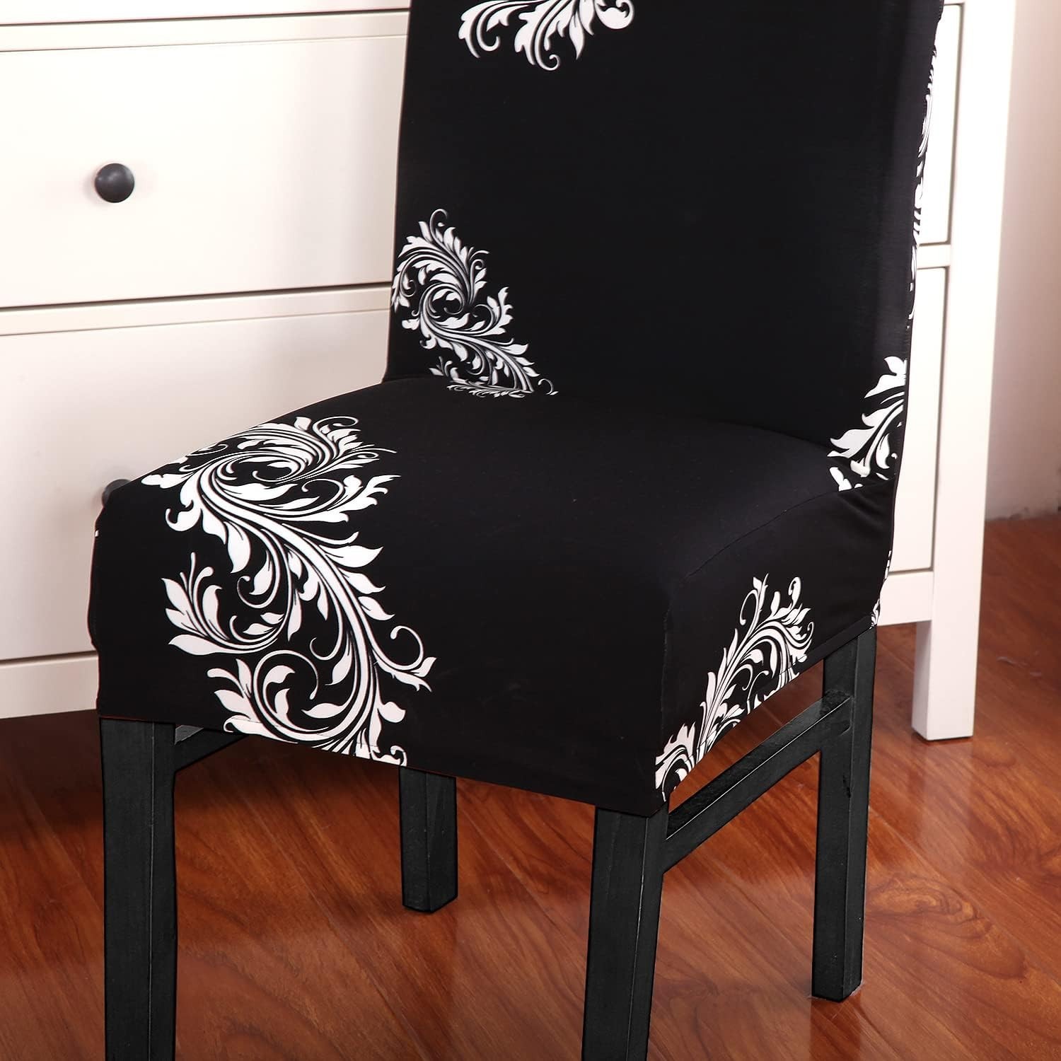 6 Fundas Para Sillas De Comedor Negras Decorativos Elastica Forros Set En Ofert