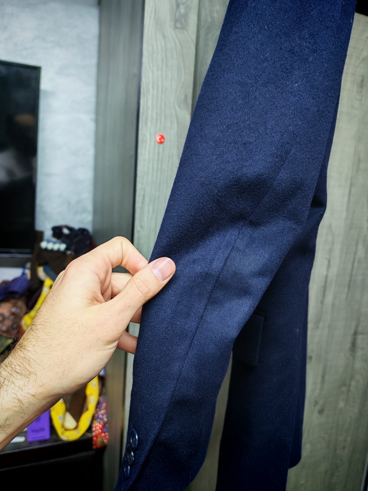 Vintage Hugo Boss wool cashmere Loro Piana navy suit jacket blazer 40R thumbnail 7