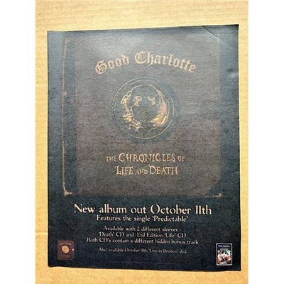 GOOD CHARLOTTE CHRONICLES OF LIFE AND DEATH POSTER SIZED original music press ad