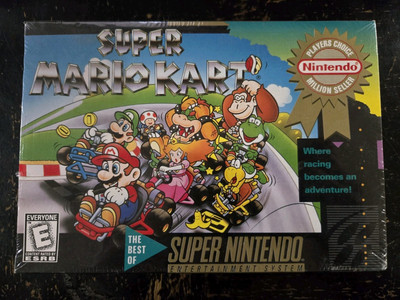 Super Mario Kart Nintendo SNES FACTORY SEALED NEW Players Choice