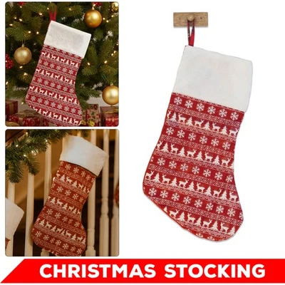 WEDDECOR Xmas Santa Stocking Large Red Gift Bag Christmas Present Home Party Decorations