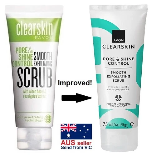 Avon Clearskin Pore & Shine Control Exfoliating Scrub 75ml FREE SHIPPING New