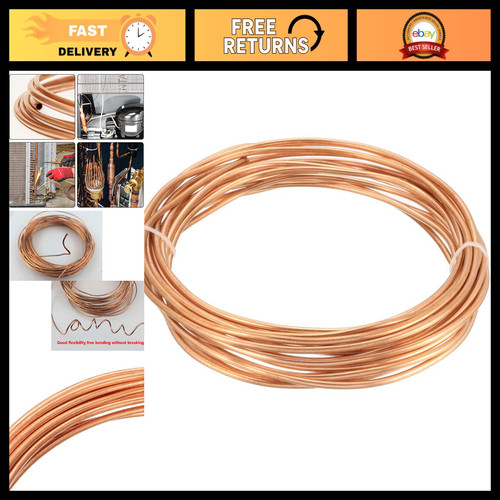 Soft Copper Tubing 7/64" OD x 1/16" ID - 16 Ft Refrigeration Coil Pipe