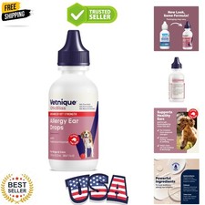 Medicated Cat  Dog Ear Cleaner Drops - Dog Ear Infection Treatment with 1 H...