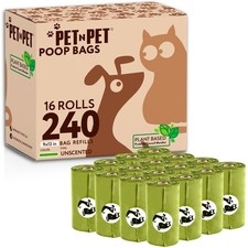 Pet N Pet Poop Bags For Dogs, 240 Counts Plant Based Dog Poop Bags Rolls, Thi...