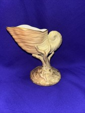 Rare Royal Worcester Miniature Blush With Gilt Nautilus Form Vase