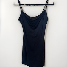 Women s Black Full Slip Stretch Spaghetti Straps Nylon/Spandex M Regular