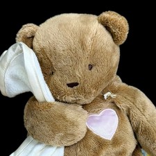 Eden Tender Tones Bear Ivory Security Blanket 12" Thumping Heartbeat Works