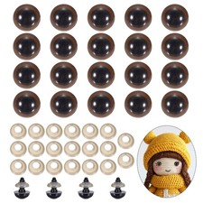 20 Pack 14mm Safety Eyes Realistic Doll Crocheting Safety Eyes Brown