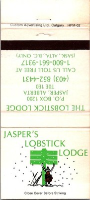 The Lobstick Lodge Facilities Jasper Alberta Vintage Matchbook Cover TMM16-4