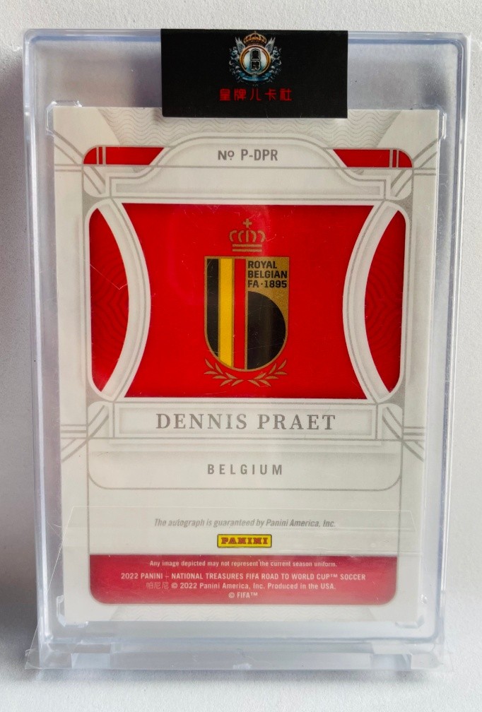 Dennis Praet 2022 National Treasures World Cup Penmanship Signatures Auto 87/99 view 2