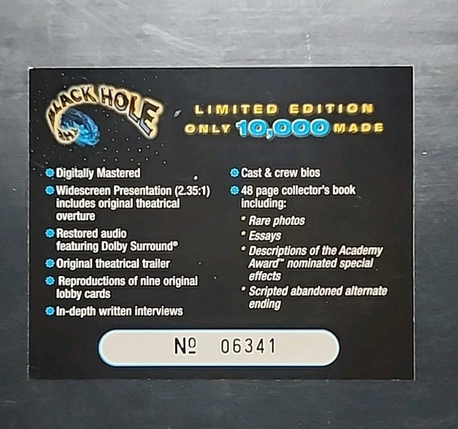 VTG Walt Disney 1999 The Black Hole Limited Edition Tin VHS Book 06351/10,000 - Image 4 of 4