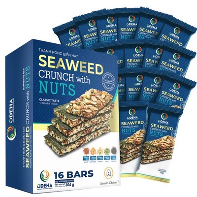 Seaweed Crunch with Nuts Classic Taste  Amazin Choices Vegan Snack Bars with ...