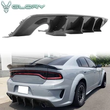 Fits 20-23 Charger Widebody Rear Diffuser IKON V3 Style Carbon Fiber Print 2PCS
