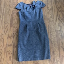 Oscar De La Renta Sheath Dress Bow Linen Blend Classic Sz 6 Career Party